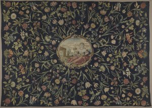 Table Cover with the Personification of Flora and a Floral Pattern