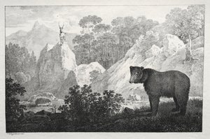 Mountainous Landscape with Bear in the Foreground by Maximilian Josef Wagenbauer