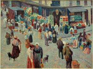 Grocery Store, Rue des Abbesses by Maximilien Luce