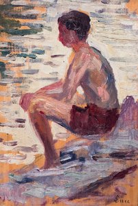 Seated bather by Maximilien Luce