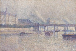 The Banks of the Seine River in Paris by Maximilien Luce