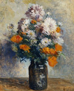 Vase of Dahlias by Maximilien Luce