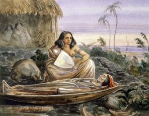 Funeral vigil in Oceania by Maximilien Radiguet