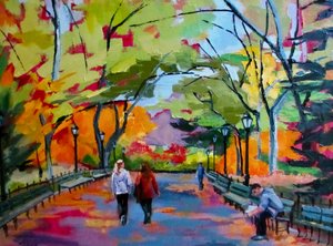 Colorful Autumn Park by Maxine Shore