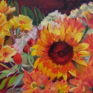Golden Sunflower Bouquet by Maxine Shore