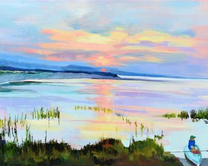 Peaceful Sunset Reflections by Maxine Shore