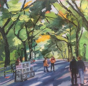 Sunny Park Vendor by Maxine Shore