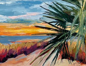 Tropical Beach Sunset by Maxine Shore