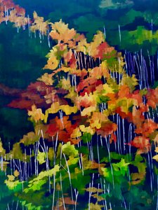 Vibrant Autumn Forest by Maxine Shore
