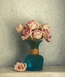 Soft Pink Roses Still Life by May G