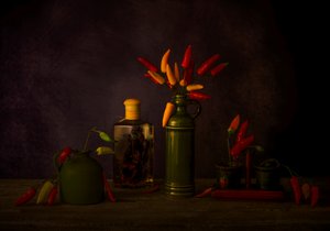 Vibrant Chili Still Life by May G