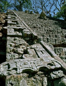View of the Hieroglyphic Stairway, 743 AD by Mayan