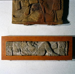 Lintel 27 from Tonina, Chiapas, Mexico, Late Classic Period (600-900 AD) by Mayan Mayan