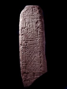 Pre-Columbian Art, Maya Civilization, Initial Classical Period: Stone Stele 5 from El Zapote, Peten, Guatemala. Guatemala, Museo Nazionale di Archeologia e Etnologia by Mayan Mayan