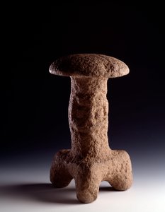 Stone sculpture in the form of a tripod fungus by Mayan Mayan