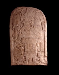 Pre-Columbian Art, Mayan Civilization, Late Classical Period: Stone Stele from Machaquila, Peten, Guatemala by Mayan Mayan