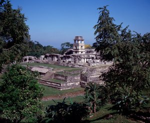 View of the site of Palenque in Chiapas Classical Mayan period by Mayan Mayan