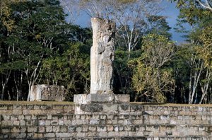 The stele 2 overlooking the ballcourt, 652 AD by Mayan Mayan