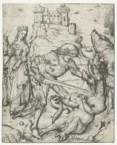 Saint George on Foot by Meester van het Amsterdamse Kabinet