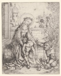 The Holy Family by the Rosebush by Meester van het Amsterdamse Kabinet