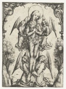 The Elevation of St. Mary Magdalene with Four Angels by Meester van het Amsterdamse Kabinet