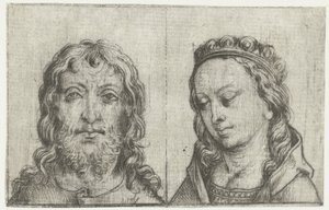 The Heads of Christ and Mary by Meester van het Amsterdamse Kabinet