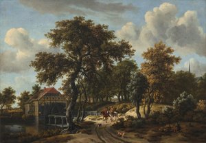 The Travelers by Meindert Hobbema