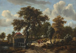 The Travelers by Meindert Hobbema