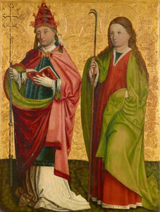 Right Wing of the So-called Pretschlaipfer Triptych: St. Gregory and St. Agatha (Inside); St. Erasmus and St. Barbara (Outside)