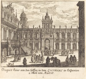 Escorial, Spain by Melchior Küsel after Johann Wilhelm Baur