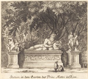 Gardens of Prince Mattei, Rome by Melchior Küsel after Johann Wilhelm Baur