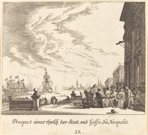 View of Gulf of Naples by Melchior Küsel after Johann Wilhelm Baur