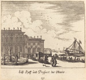 View of Meers by Melchior Küsel after Johann Wilhelm Baur