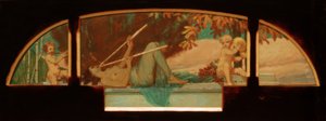 Allegory of Autumn (Satyr Music with a Nymph Playing Double Auloi) by Melchior Lechter