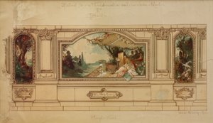 Design for a Wall Decoration of the Löwenbräu Garden in Berlin by Melchior Lechter