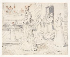 A Group of Turkish Women at Prayer by Melchior Lorck