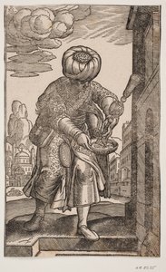 A Saquatz with His Water Bag Under His Arm