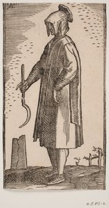 Greek Farmer Holding a Sickle in His Right Hand