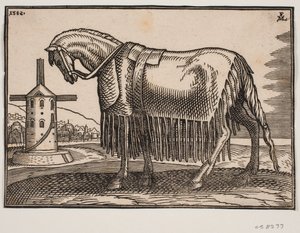 Horse Covered with Caparison, Profile to the Left