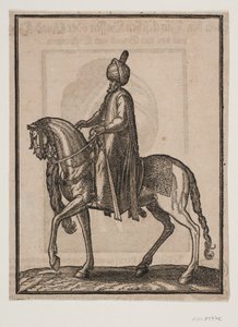 Mounted Older Man with Club at His Side by Melchior Lorck