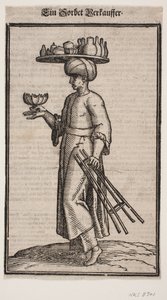 Peddler of Refreshing Beverages, Walking Toward the Left Side