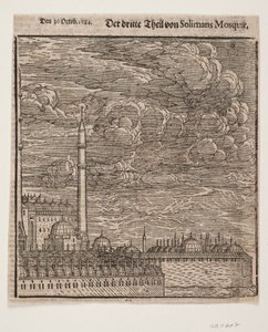 The Süleymaniye Mosque, as Seen from the Northeast. Right Half by Melchior Lorck