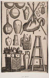 Twelve Different Household Utensils by Melchior Lorck