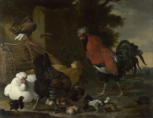 A Cock, Hens and Chicks, 1668-1670