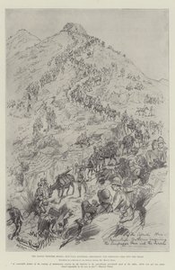 The Indian Frontier Rising, Mountain Batteries Descending the Sempagha Pass into the Tirah by Melton Prior