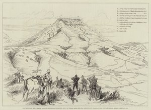 The Transvaal War, Sketch Plan of the Battle of Majuba Hill, as Viewed from the Hill above Mount Prospect Camp by Melton Prior