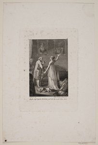 Illustration with Lady and Gentleman in Front of Two Portraits by Meno Haas