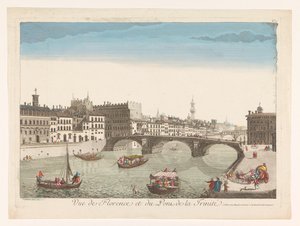 View of the Ponte Santa Trinita over the Arno River in Florence
