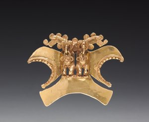 Double Bird-Headed Figure Pendant by Mesoamerican Mesoamerican