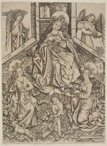Mary with the Christ Child, Saint Margaret, and Saint Catherine by Mester ES